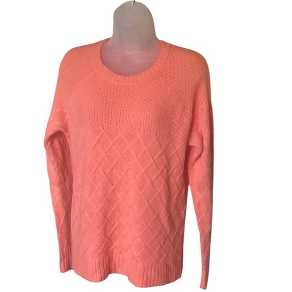 Vintage Red camel peach pull over winter knit sweater cozy soft SZ L Textured - Picture 1 of 8